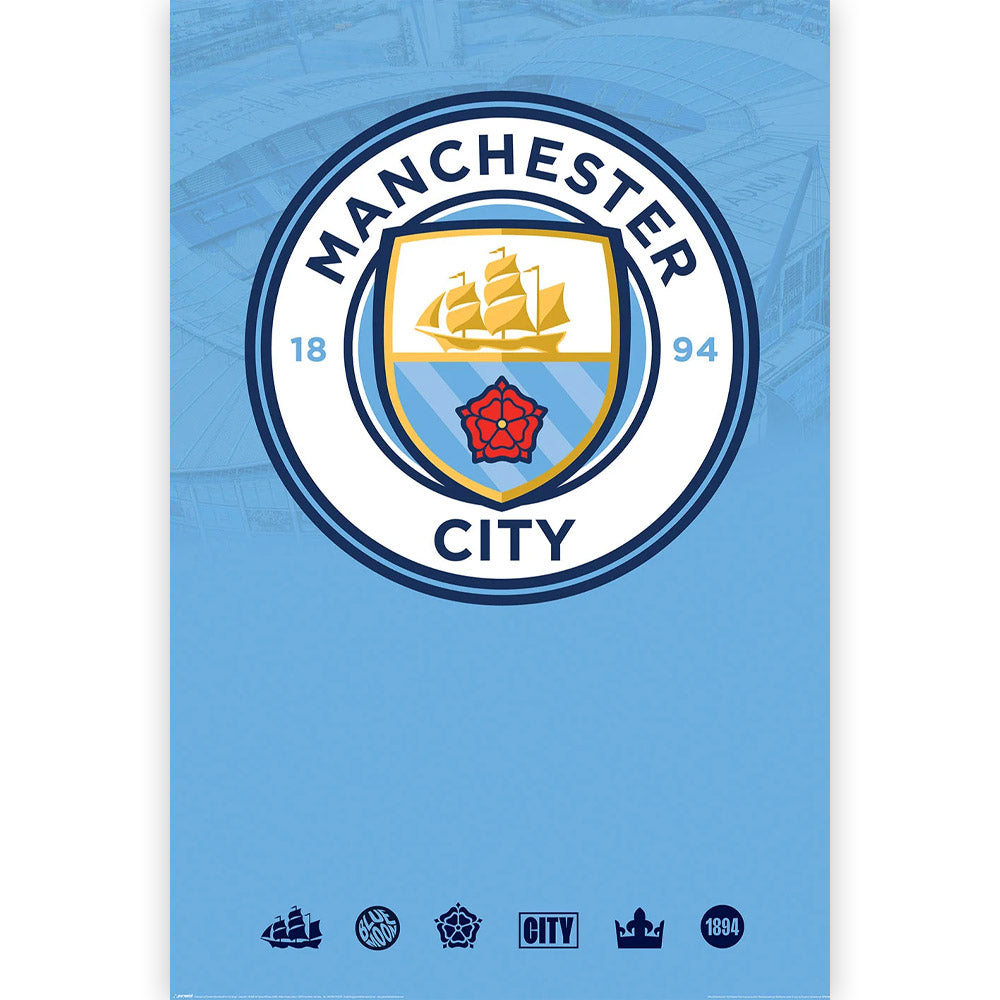 MANCHESTER CITY FC マンチェスターシティFC - Club Crest / ポスター 【公式 / オフィシャル】