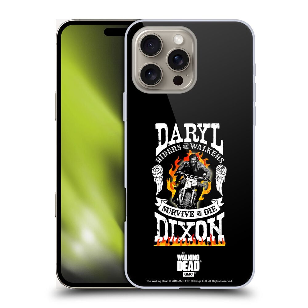 WALKING DEAD ウォーキングデッド - Daryl Dixon Biker Art / Motorcycle Flames ハード case  / Apple iPhoneケース 【公式 /