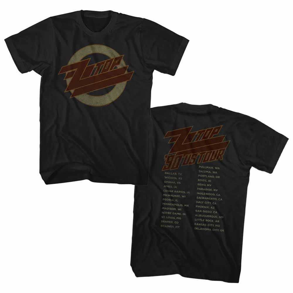 ZZ TOP ズィーズィートップ (結成 55周年 ) - 1990 US TOUR / バックプリントあり / Tシャツ / メンズ 【公式 / オフィシャル】