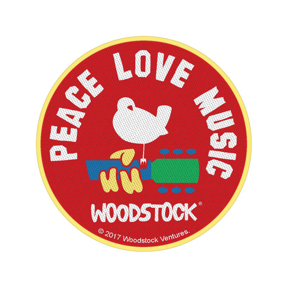 WOODSTOCK ウッドストック (55周年 ) - Peace Love Music / ワッペン 【公式 / オフィシャル】