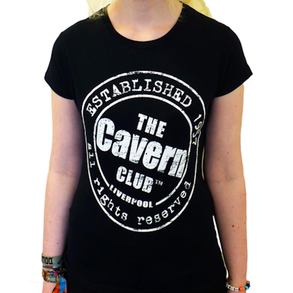 CAVERN CLUB キャヴァーンクラブ - BLACK ROUND LOGO（Vintage） / Tシャツ / レディース 【公式 / オフィシャル】