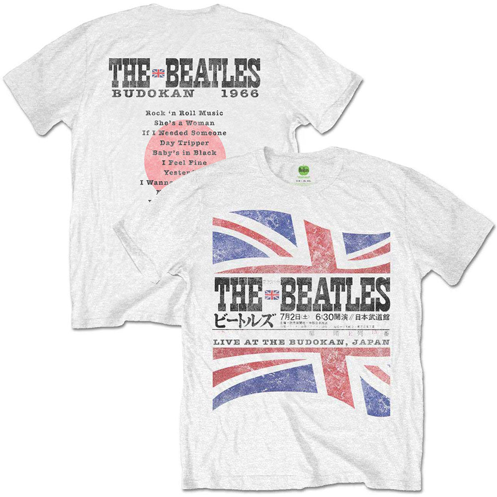 THE BEATLES ビートルズ (ABBEY ROAD 55周年 ) - BUDOKAN SET LIST（ヴィンテージ加工） / バックプリントあり / Tシャツ / メンズ 【公式 / オフィシャル】