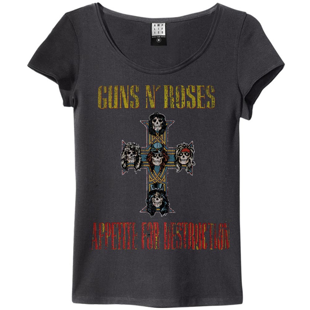 GUNS N ROSES ガンズアンドローゼズ - APPETITE FOR DESTRUCTION / Amplified（ ブランド ） / Tシャツ / レディース 【公式 / オフィシャル】