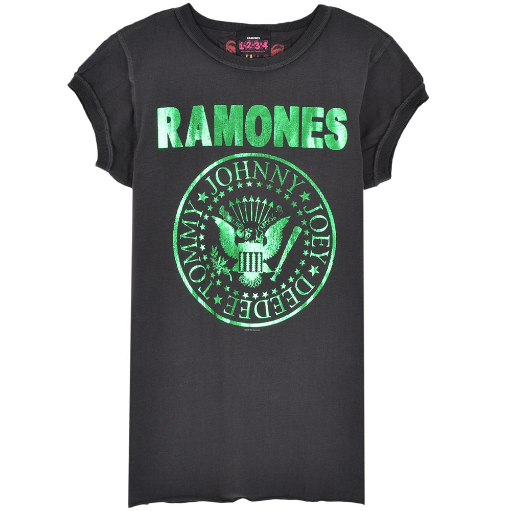 RAMONES ラモーンズ (結成 50周年 ) - Green Foil / Amplified（ ブランド ） / Tシャツ / レディース 【公式 / オフィシャル】