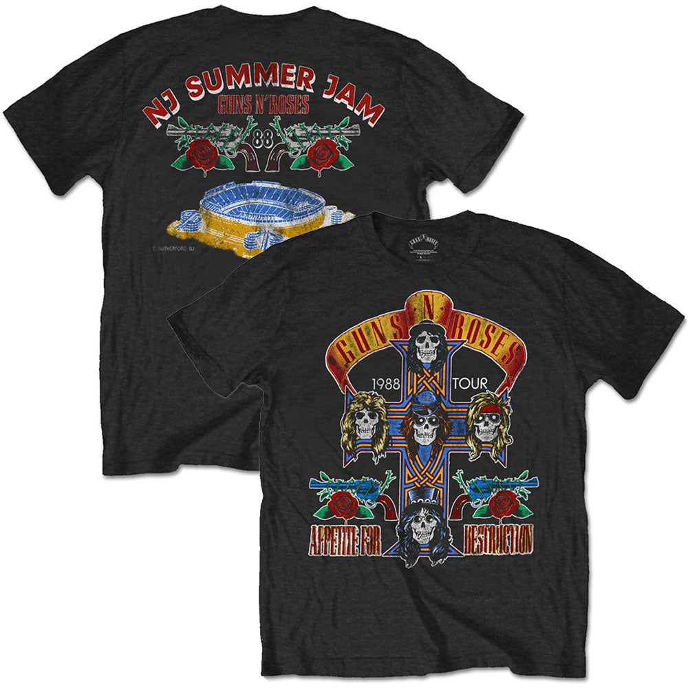 GUNS N ROSES ガンズアンドローゼズ - NJ SUMMER JAM 1988 （復刻ツアーTシリーズ） / バックプリントあり / Tシャツ / メンズ 【公式 / オフィシャル】