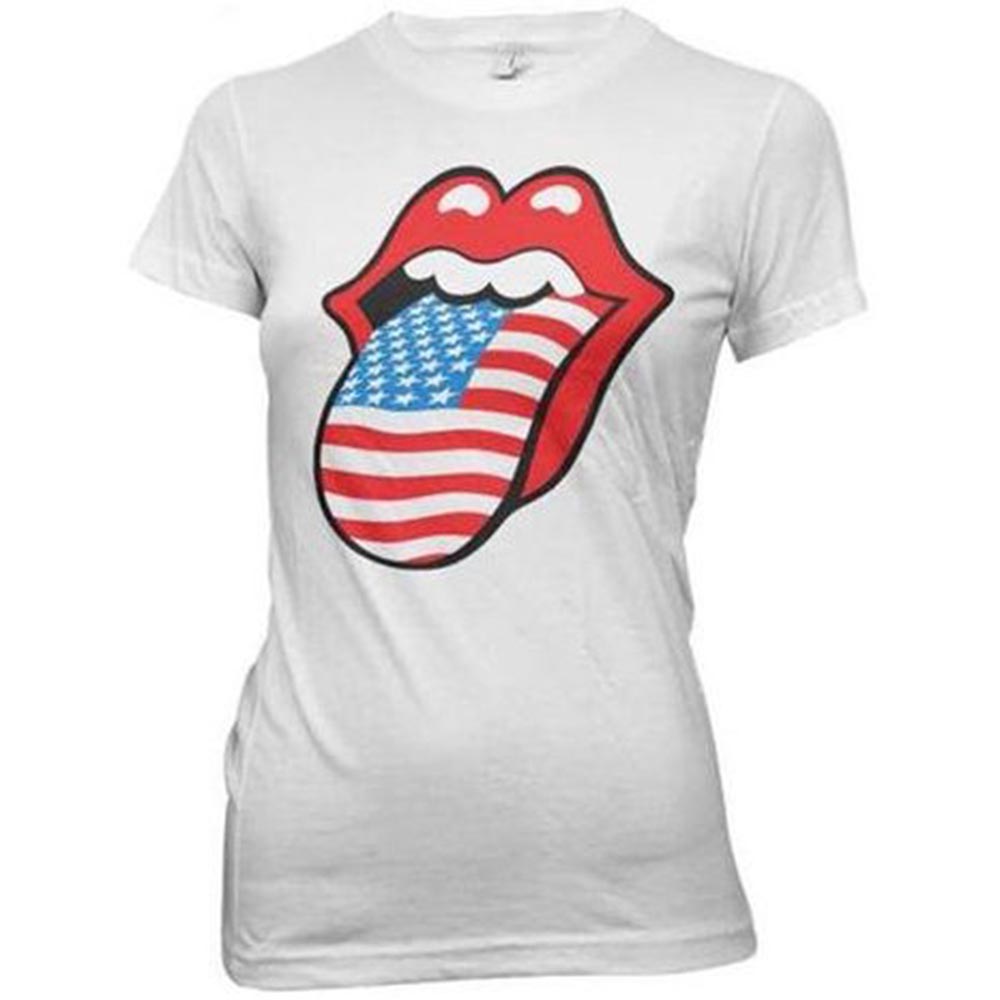 ROLLING STONES ローリングストーンズ (デビュー作 60周年 ) - USA Tongue Tour Babydoll / バックプリントあり / Tシャツ / レディース 【公式 / オフィシャル】