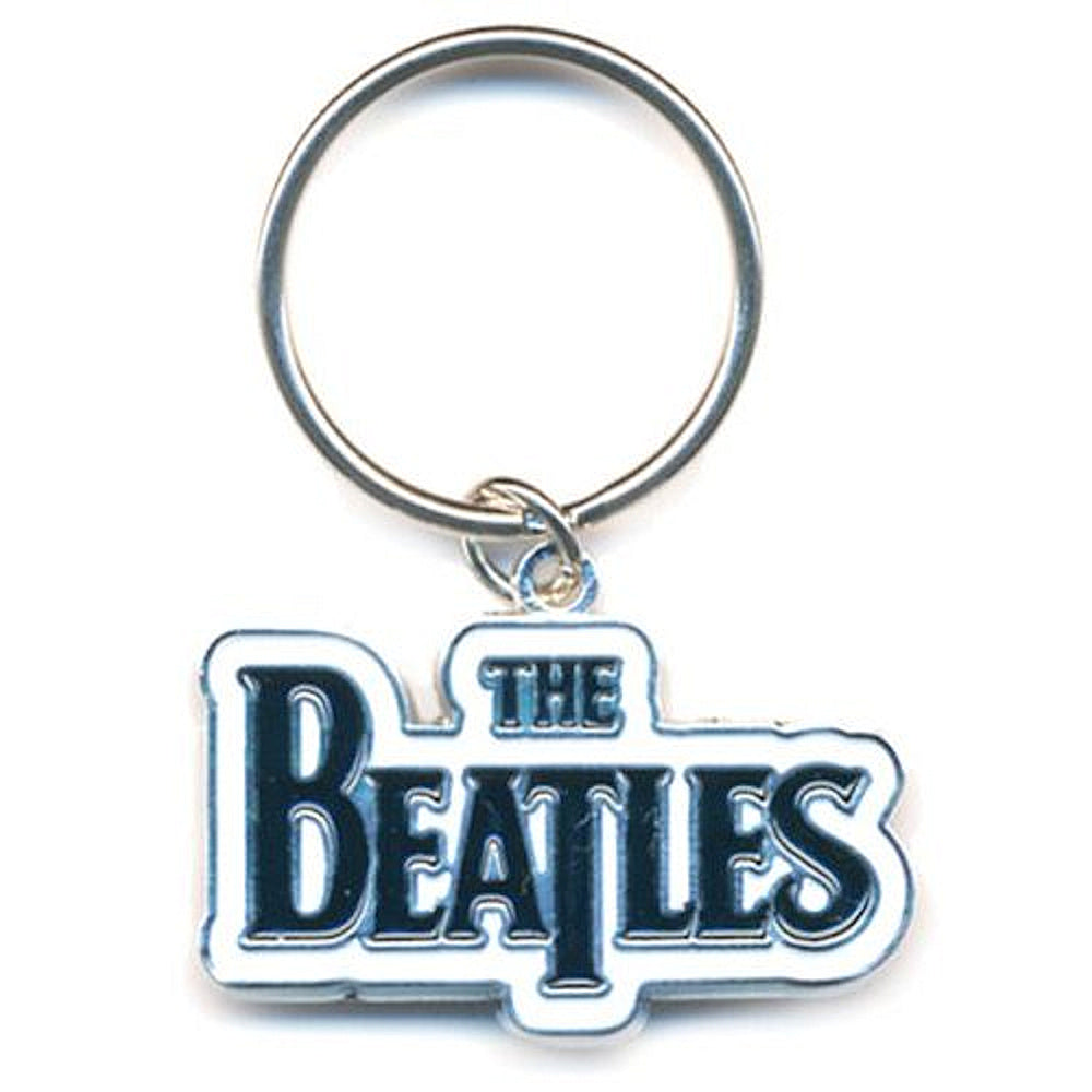 THE BEATLES ビートルズ (ABBEY ROAD 55周年 ) - DROP T LOGO (BLACK) / メタル・キーチェイン / キーホルダー 【公式 / オフィシャル】