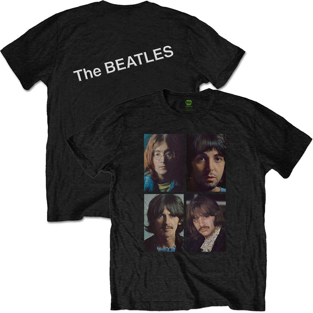 THE BEATLES ビートルズ (ABBEY ROAD 55周年 ) - White Album Faces / バックプリントあり / Tシャツ / メンズ 【公式 / オフィシャル】