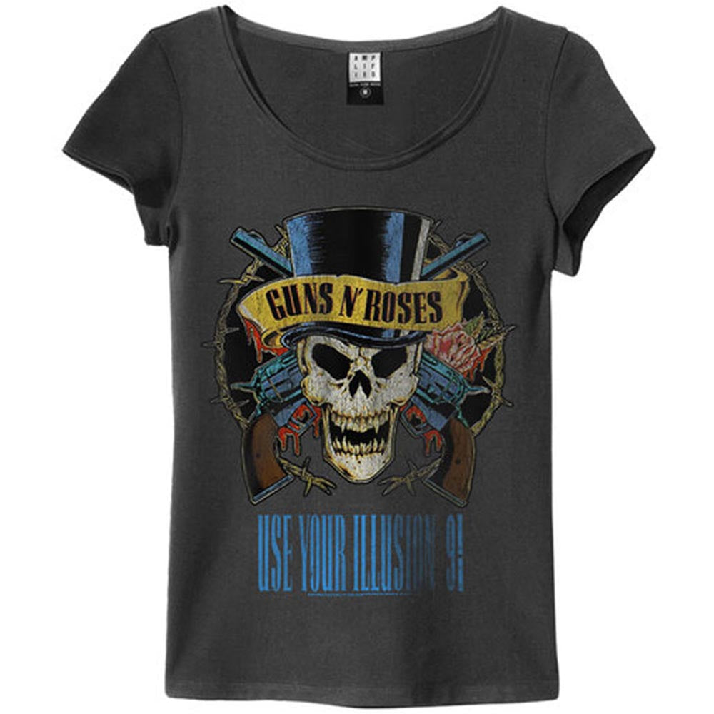 GUNS N ROSES ガンズアンドローゼズ - USE YOUR ILLUSION / Amplified（ ブランド ） / Tシャツ / レディース 【公式 / オフィシャル】