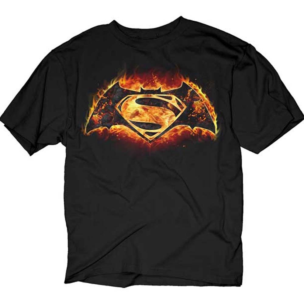 BATMAN V SUPERMAN バットマン VS スーパーマン FLAME LOGO Tシャツ メンズ 公式 オフィシャル