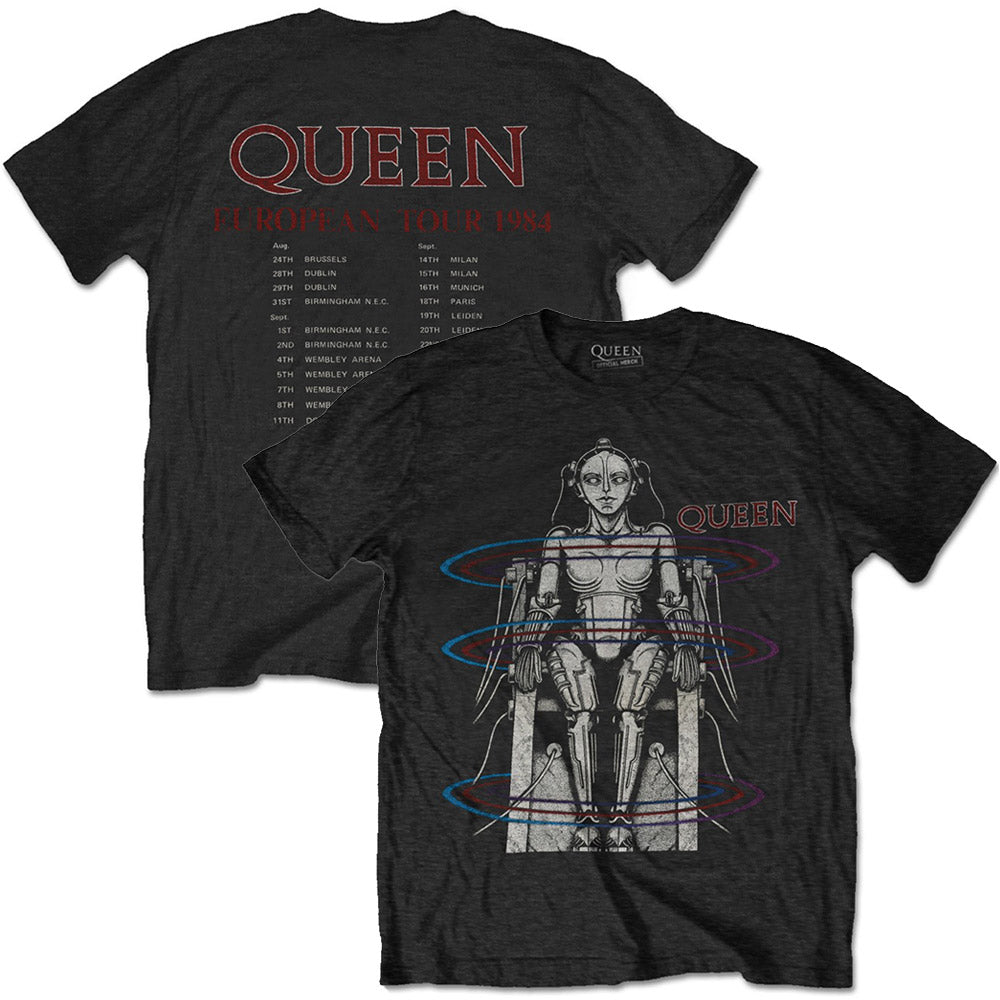 
                  
                    QUEEN クイーン - EUROPEAN TOUR 1984（復刻ツアーTシリーズ） / バックプリントあり / Tシャツ / メンズ 【公式 / オフィシャル】
                  
                