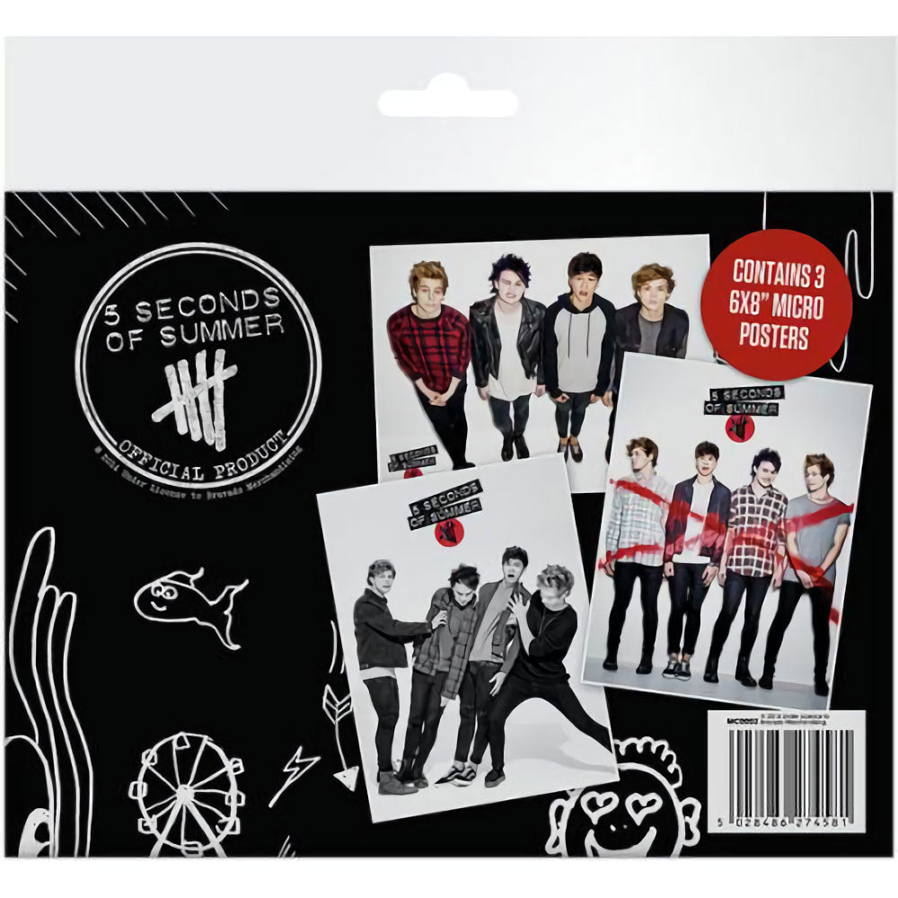 5 SECONDS OF SUMMER ファイヴセカンズオブサマー（絶版）5SOS MICRO POSTER 3枚セット 公式 オフィシャル