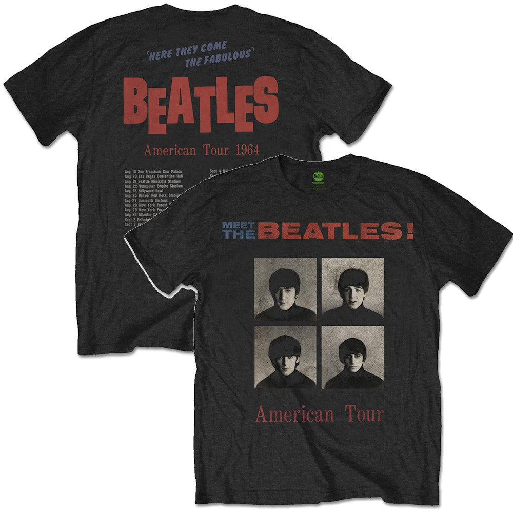 THE BEATLES ビートルズ (ABBEY ROAD 55周年 ) - AMERICAN TOUR 1964 / HDN（復刻ツアーTシリーズ） / バックプリントあり / Tシャツ / メンズ 【公式 / オフィシャル】