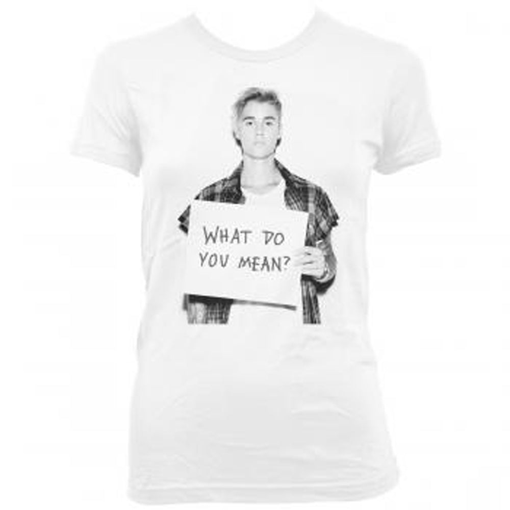 JUSTIN BIEBER ジャスティンビーバー (デビュー 15周年 ) - WHAT DO YOU MEAN / 限定 / Tシャツ / レディース 【公式 / オフィシャル】