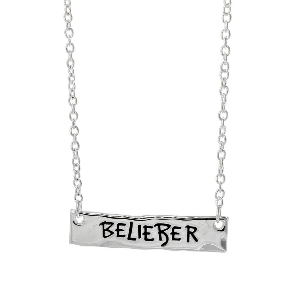 JUSTIN BIEBER ジャスティンビーバー (デビュー 15周年 ) - Belieber Logo Bar Necklace / ネックレス 【公式 / オフィシャル】