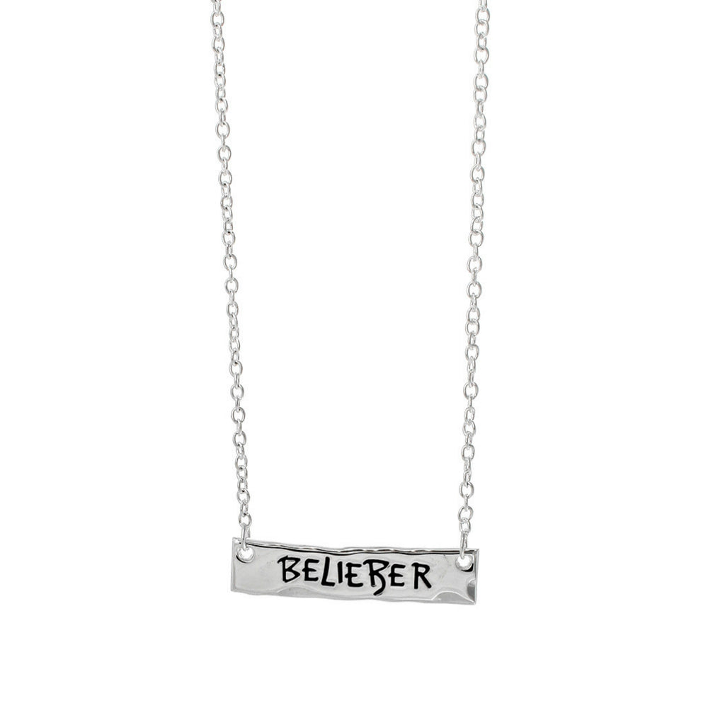 JUSTIN BIEBER ジャスティンビーバー (デビュー 15周年 ) - Belieber Logo Bar Necklace / ネックレス 【公式 / オフィシャル】