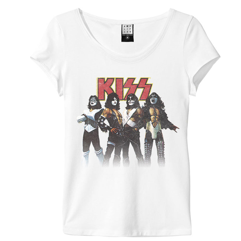 KISS キッス (デビュー 50周年 ) - ROCK GODS / Amplified（ ブランド ） / Tシャツ / レディース 【公式 / オフィシャル】