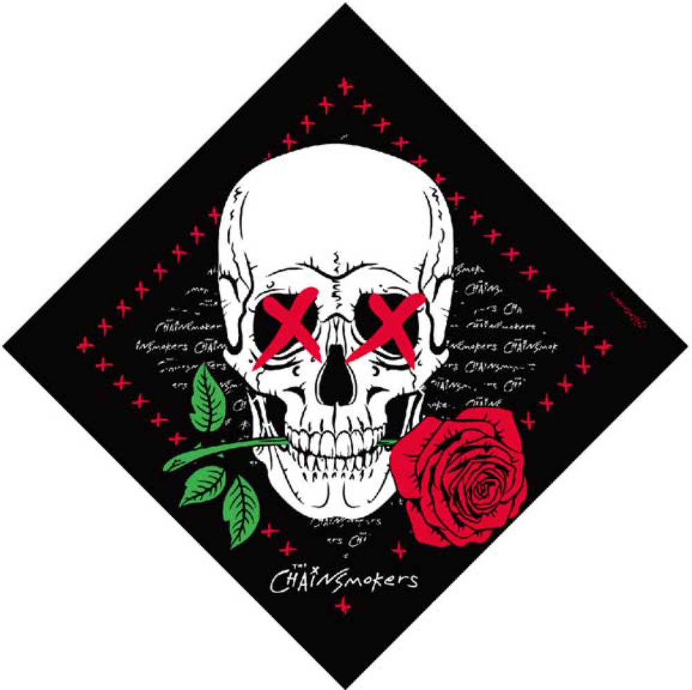 CHAINSMOKERS チェインスモーカーズ (2017ツアー商品) BLACK SKULL BANDANA バンダナ 公式 オフィシャル