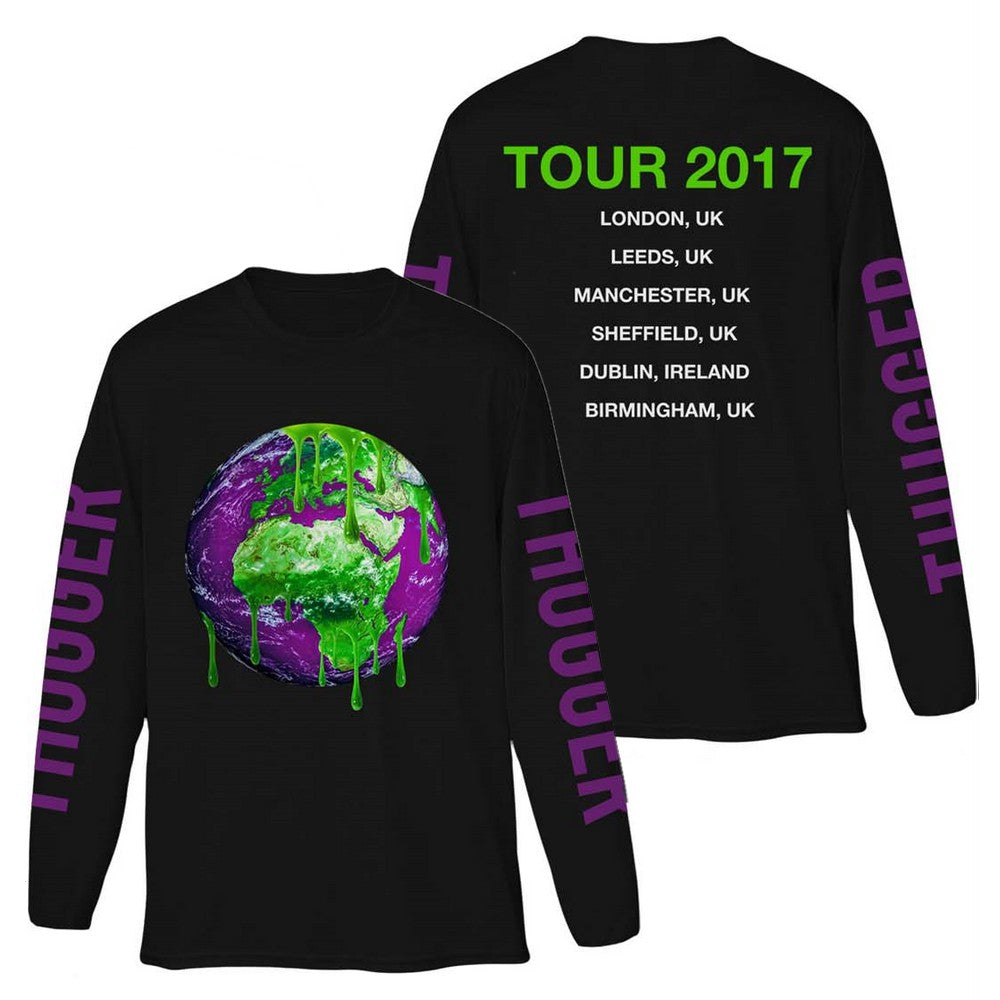 YOUNG THUG ヤングサグ - Thugger Globe / バック & アームプリントあり / 長袖 / Tシャツ / メンズ 【公式 / オフィシャル】