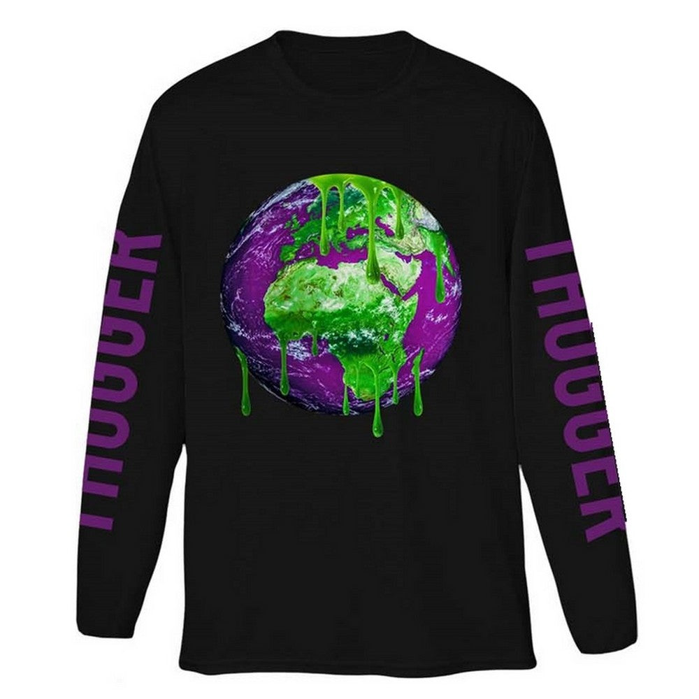 YOUNG THUG ヤングサグ - Thugger Globe / バック & アームプリントあり / 長袖 / Tシャツ / メンズ 【公式 / オフィシャル】