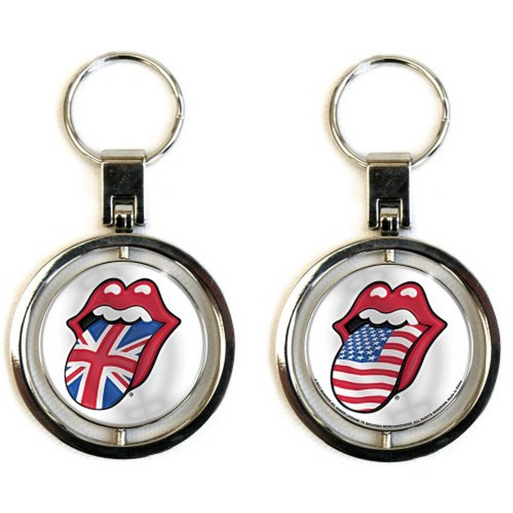 ROLLING STONES ローリングストーンズ (デビュー作 60周年 ) - UK & US Tongues / スピナー・キーチェイン / キーホルダー 【公式 / オフィシャル】