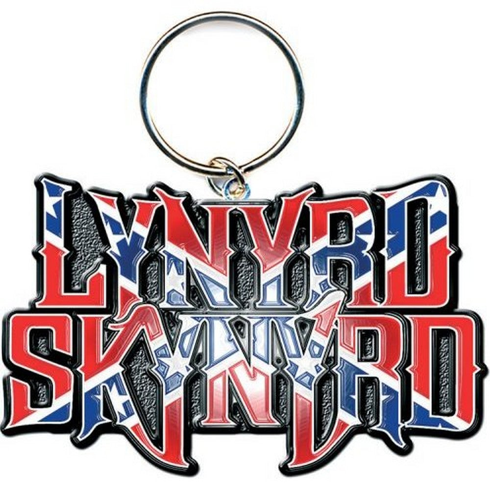 LYNYRD SKYNYRD レーナードスキナード (結成 60周年 ) - Flag Logo / メタル・キーチェイン / キーホルダー 【公式 / オフィシャル】