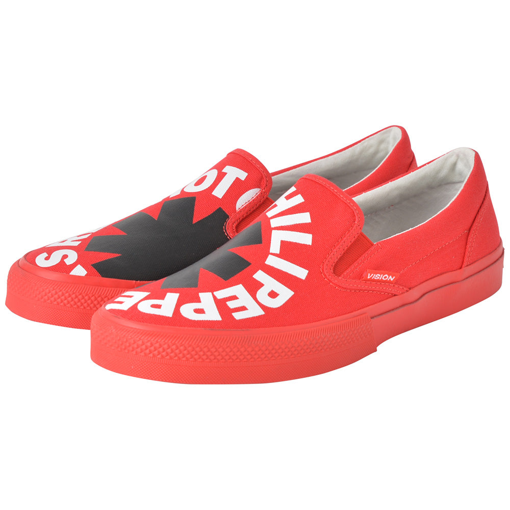 RED HOT CHILI PEPPERS - CANVAS SLIP-ON RHCP Red / VISION STREET WEAR（ブランド）