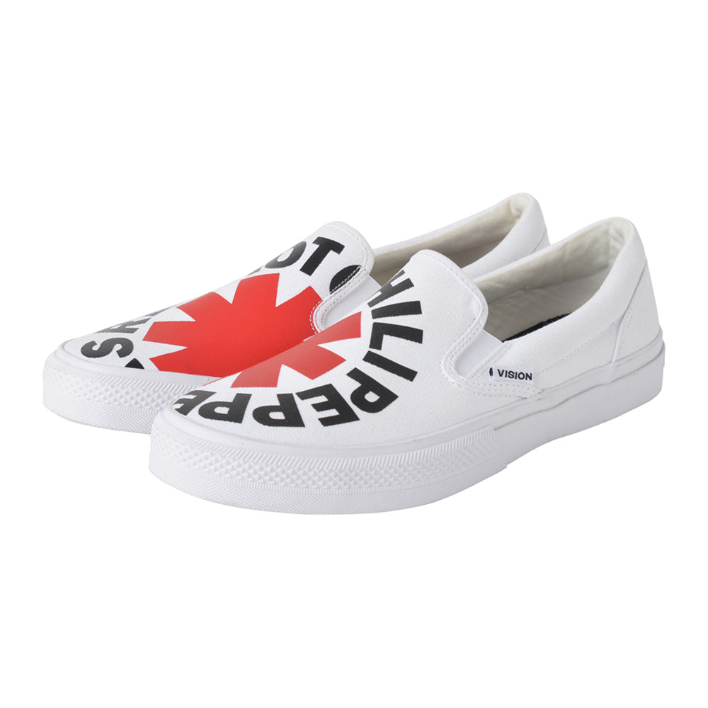 RED HOT CHILI PEPPERS レッドホットチリペッパーズ - CANVAS SLIP-ON RHCP White / VISION STREET WEAR（ブランド） / スニーカー / レディース 【公式 / オフィシャル】