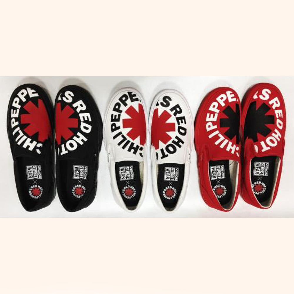 
                  
                    RED HOT CHILI PEPPERS レッドホットチリペッパーズ - CANVAS SLIP-ON RHCP White / VISION STREET WEAR（ブランド） / スニーカー / レディース 【公式 / オフィシャル】
                  
                