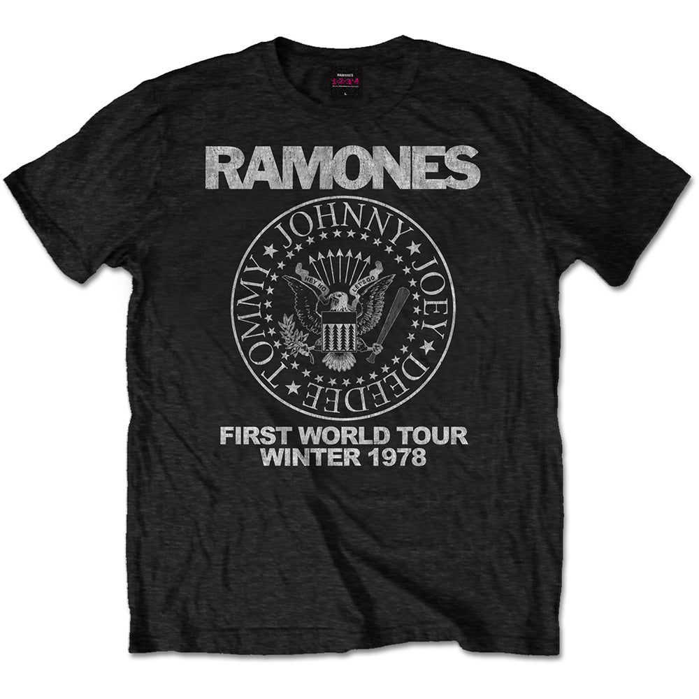 RAMONES ラモーンズ (結成 50周年 ) - First World Tour 1978 （復刻ツアーTシリーズ） / Tシャツ / メンズ 【公式 / オフィシャル】