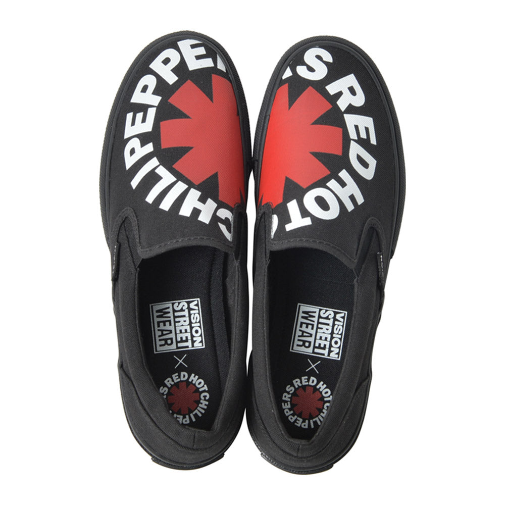 RED HOT CHILI PEPPERS レッドホットチリペッパーズ - CANVAS SLIP-ON RHCP Black / VISION STREET WEAR（ブランド） / スニーカー / レディース 【公式 / オフィシャル】