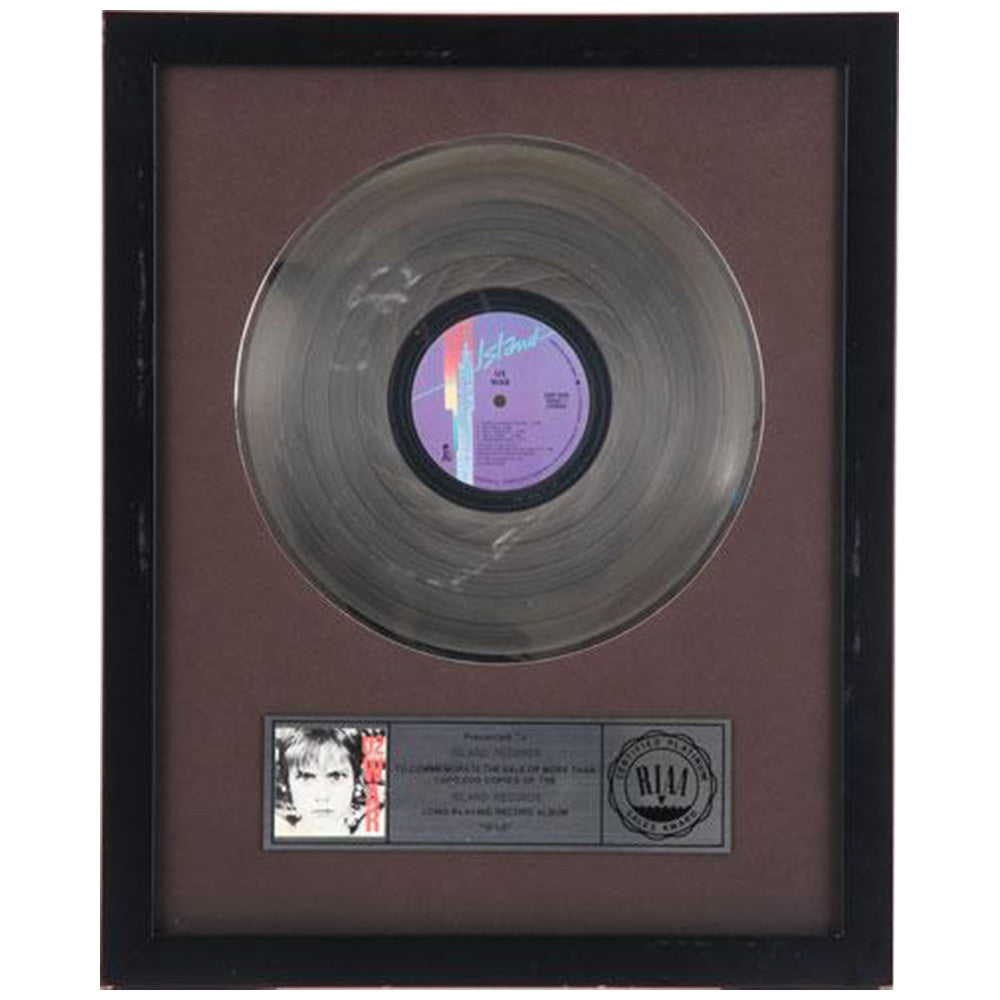 U2 - お宝1点品 WAR PLATINUM DISC（RIAA アメリカレコード協会）