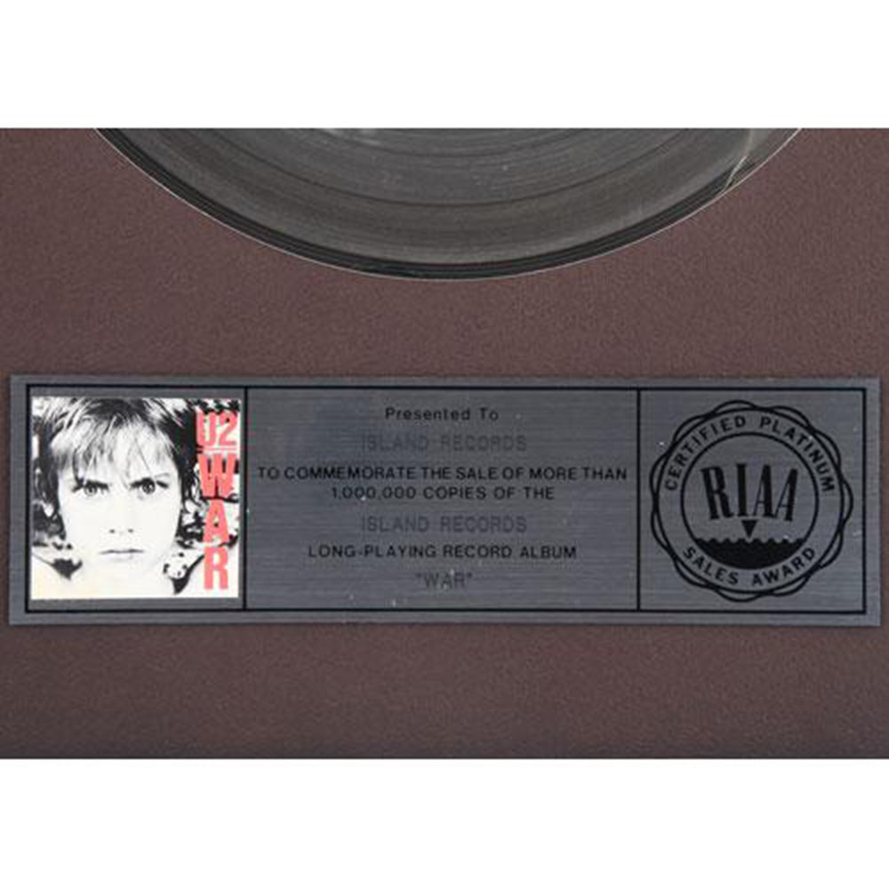 U2 ユーツー - お宝1点品 WAR PLATINUM DISC（RIAA アメリカレコード協会） / コレクタブル