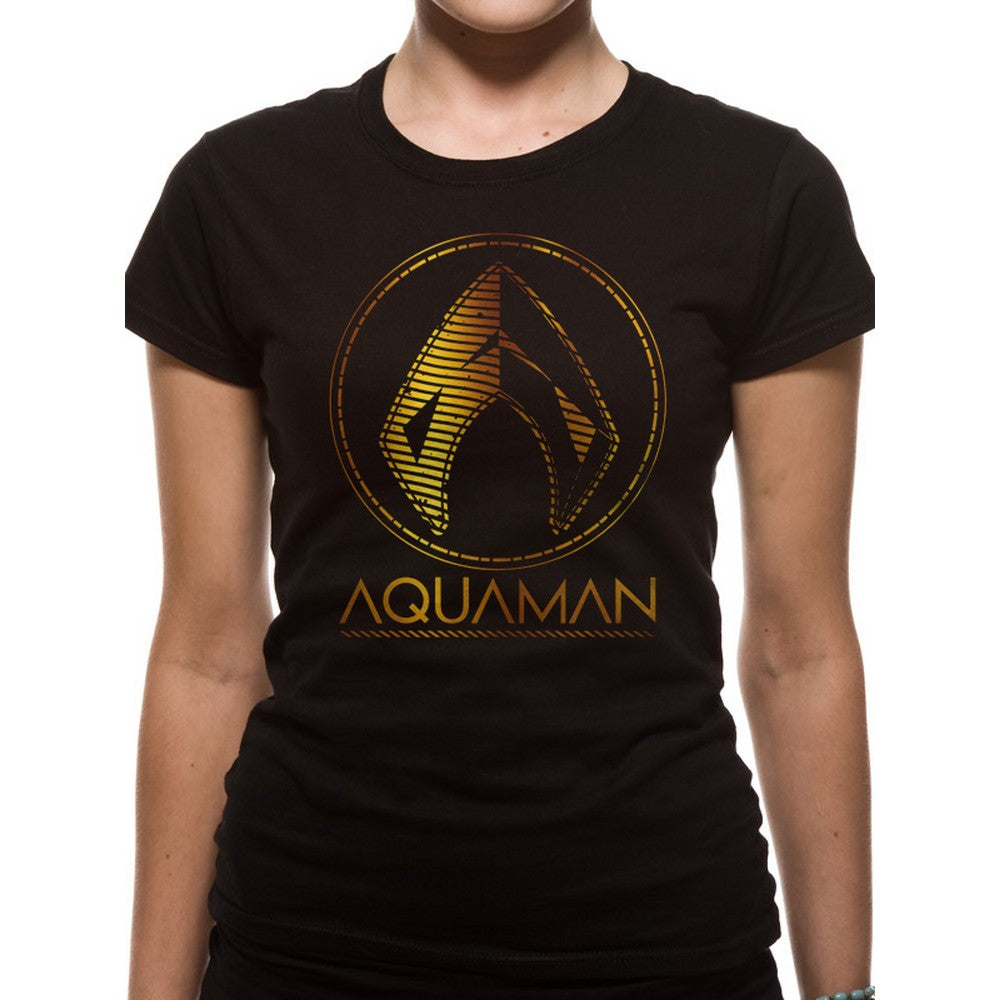 AQUAMAN アクアマン Metallic Symbol Tシャツ / レディース 公式 オフィシャル