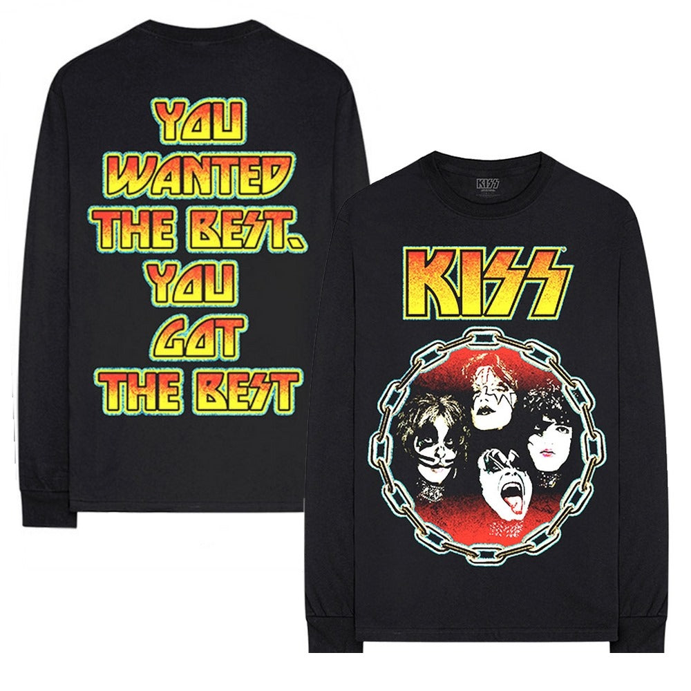 
                  
                    KISS キッス (デビュー 50周年 ) - You Wanted The Best / バック＆アームプリントあり / 長袖 / Tシャツ / メンズ 【公式 / オフィシャル】
                  
                