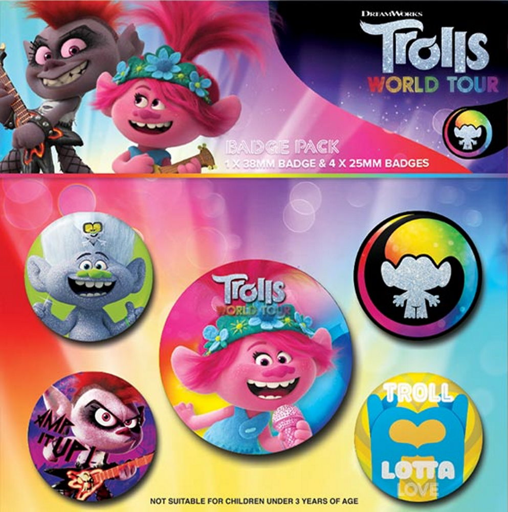 TROLLS トロールズ - Powered By Rainbow / トロールズ ミュージック★パワー / バッジ 【公式 / オフィシャル】