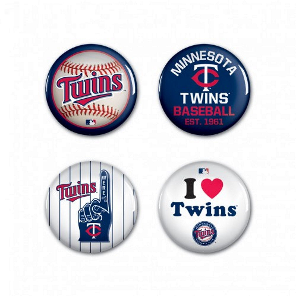 MINNESOTA TWINS（MLB） ミネソタツインズ - BUTTON 4 PACK / バッジ 【公式 / オフィシャル】