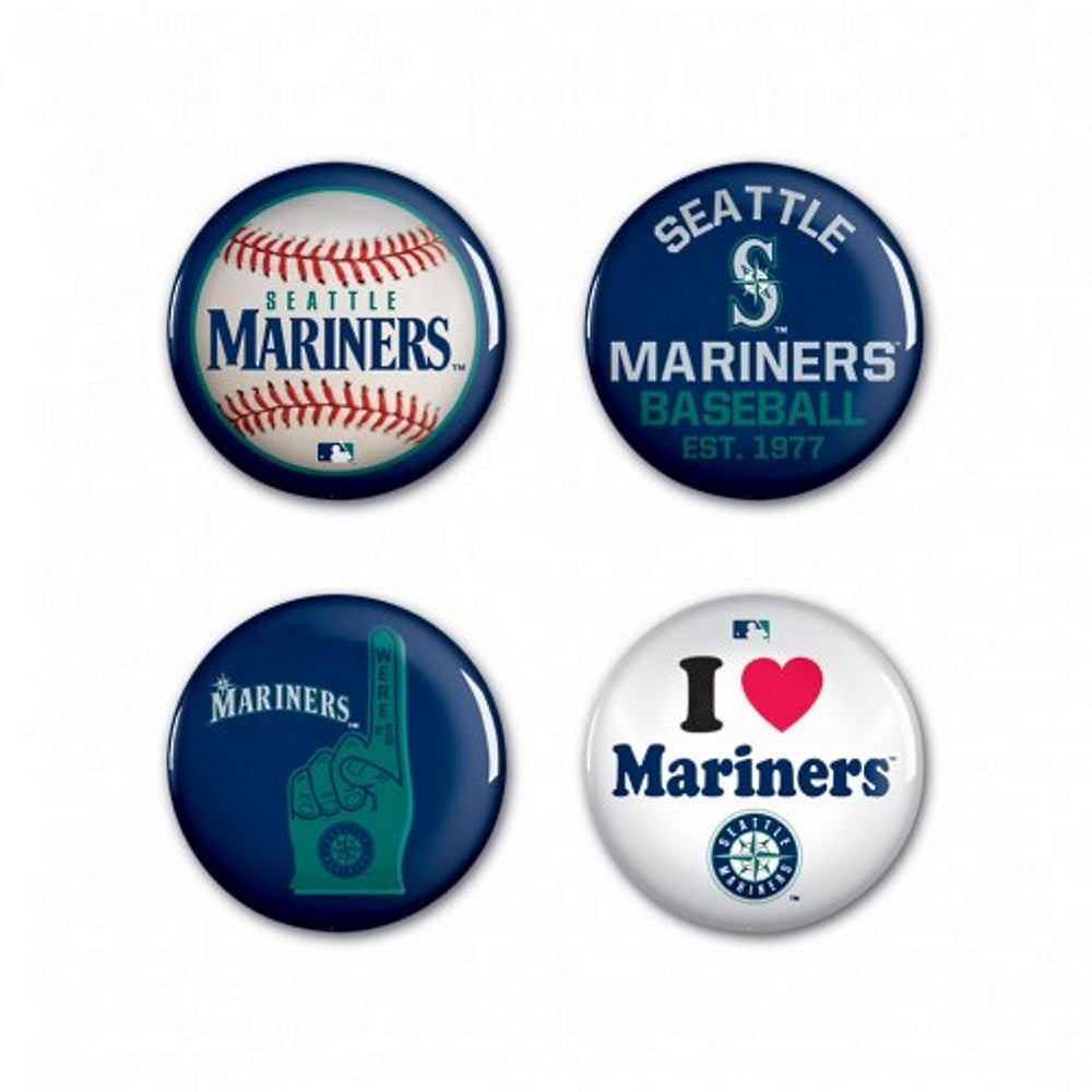 SEATTLE MARINERS（MLB） シアトルマリナーズ - BUTTON 4 PACK / バッジ 【公式 / オフィシャル】