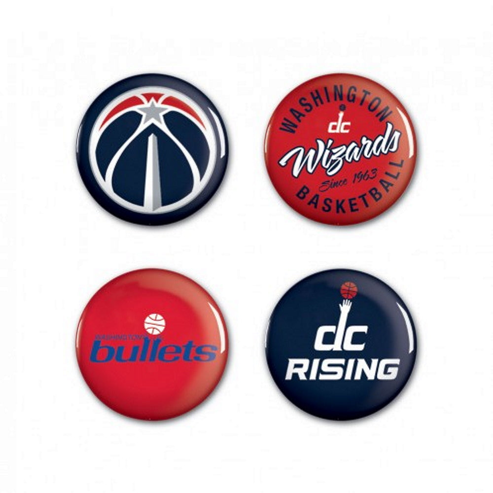 WASHINGTON WIZARDS（NBA） ワシントンウィザーズ - BUTTON 4 PACK / バッジ 【公式 / オフィシャル】