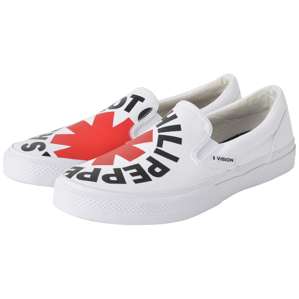 RED HOT CHILI PEPPERS - CANVAS SLIP-ON RHCP White / VISION STREET WEAR（ブランド）