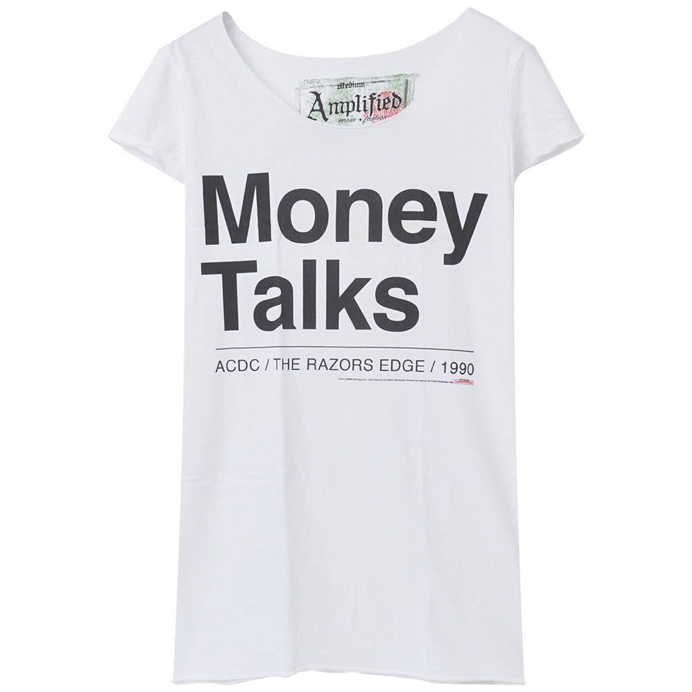 AC/DC エーシーディーシー MONEY TALKS Amplified（ ブランド ） Tシャツ レディース 公式 オフィシャル