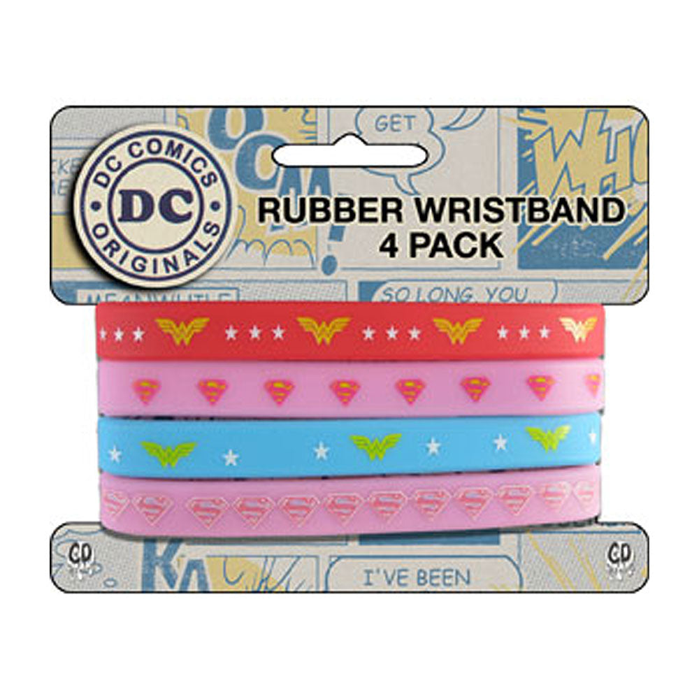 WONDER WOMAN - 4 MINI RUBBER WRISTBAND SET