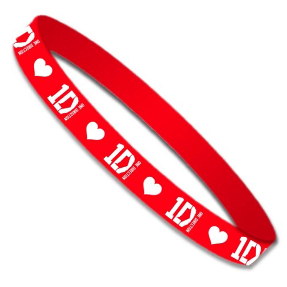 ONE DIRECTION ワンダイレクション - Gummy Wristband / Red / リストバンド 【公式 / オフィシャル】