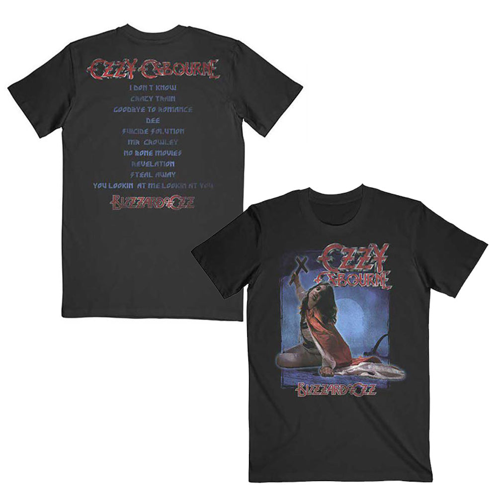 OZZY OSBOURNE オジーオズボーン (ソロ 45周年 ) - Blizzard of Ozz Tracklist / バックプリントあり / Tシャツ / メンズ 【公式 / オフィシャル】