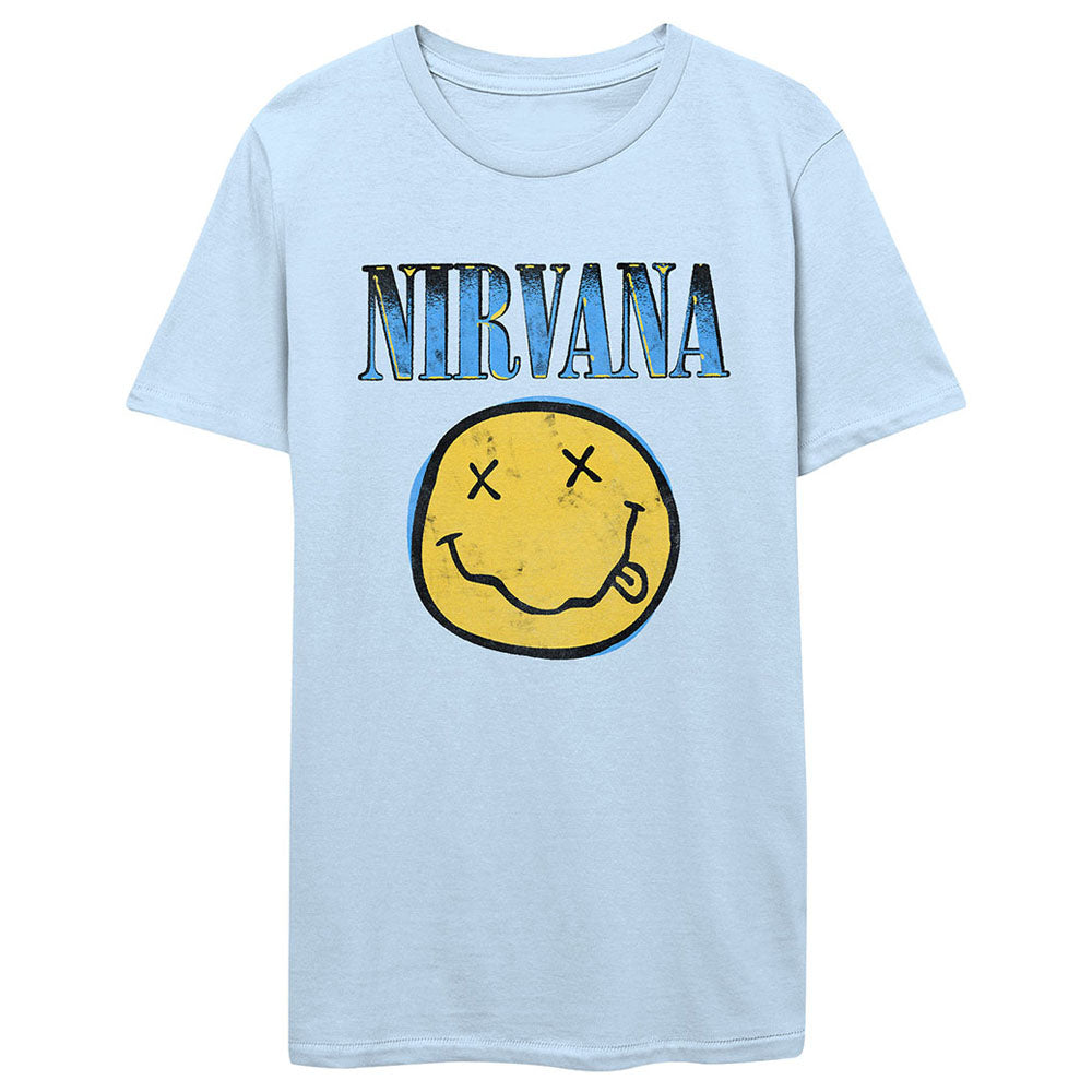 NIRVANA ニルヴァーナ (カート 追悼 30周年 ) - Xerox Smiley Blue / Tシャツ / メンズ 【公式 / オフィシャル】