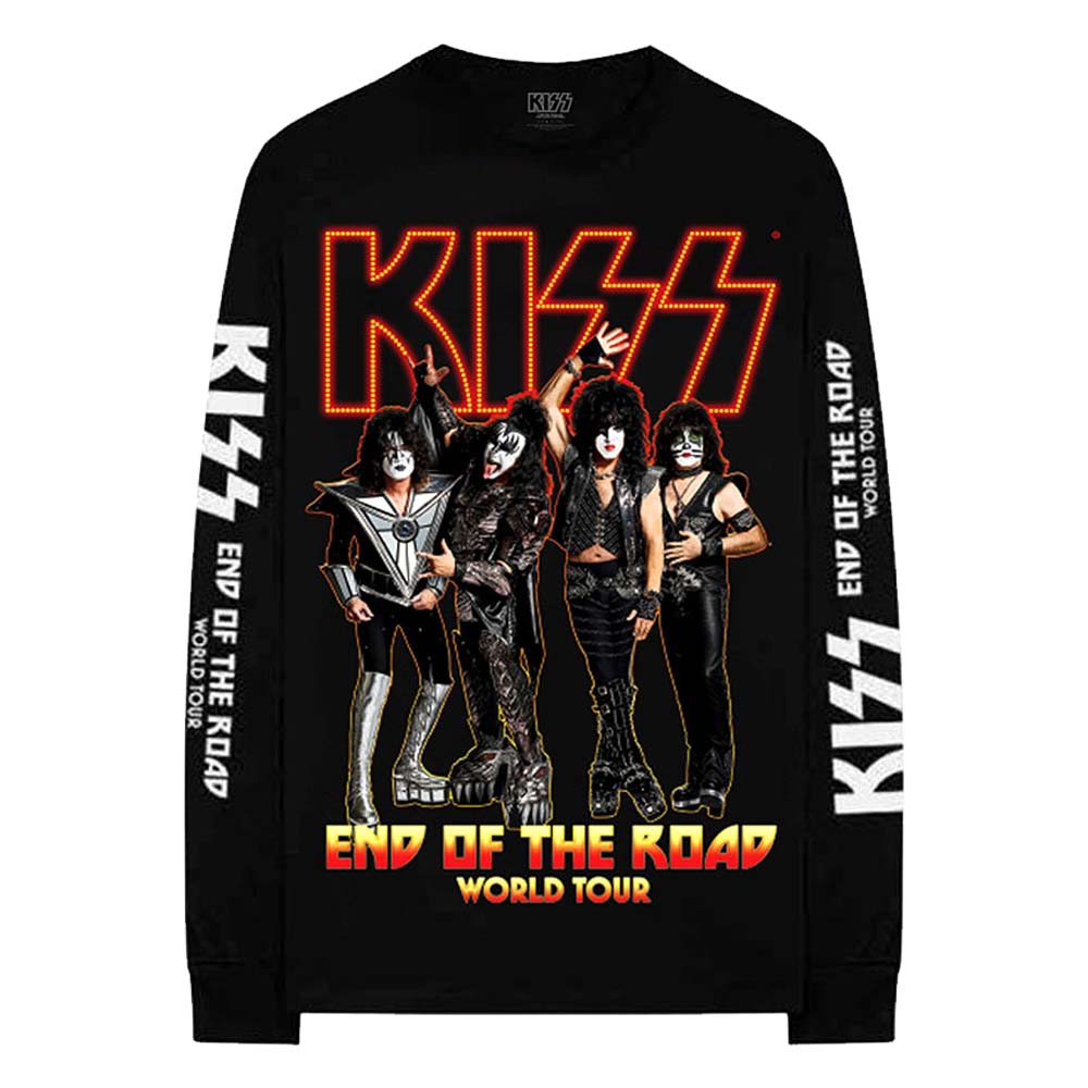 KISS キッス (デビュー 50周年 ) - End Of The Road Tour / バック & アームプリントあり / 長袖 / Tシャツ / メンズ 【公式 / オフィシャル】