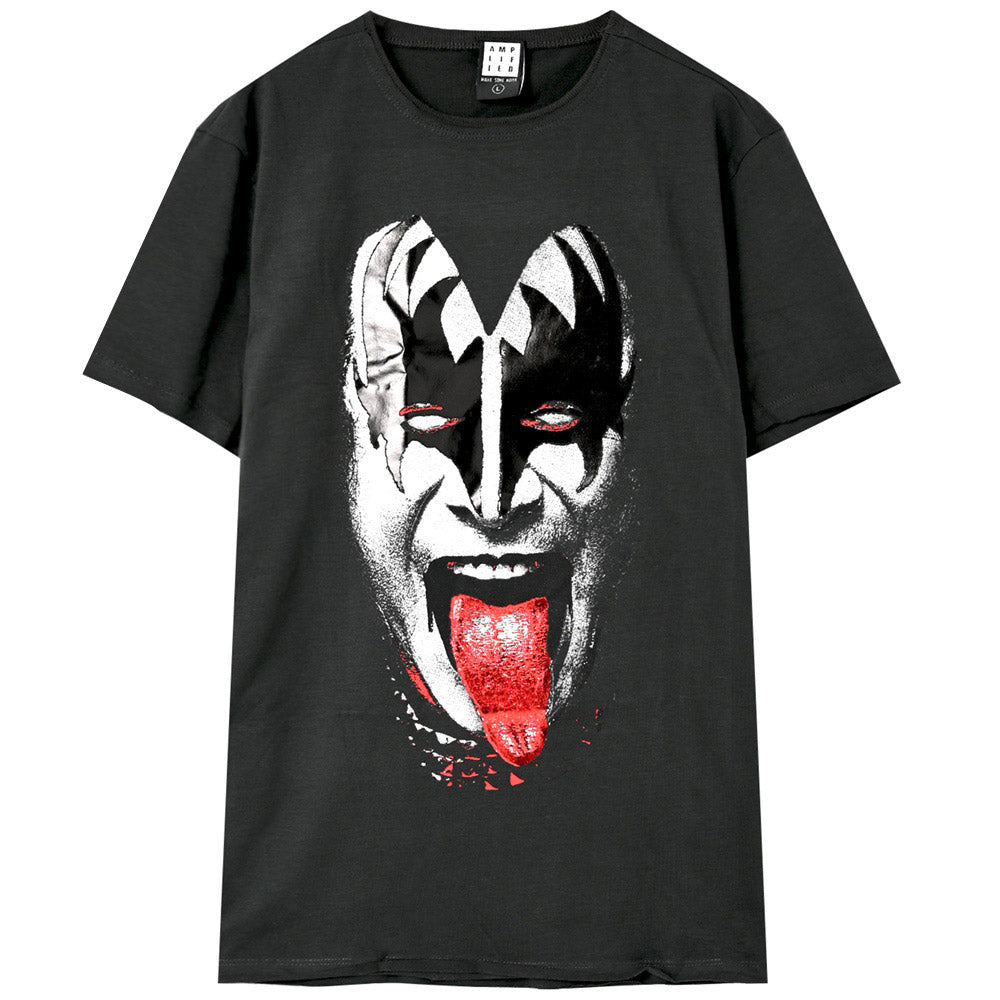 KISS キッス (デビュー 50周年 ) - 【世界限定500着 Foil Print特別仕様】Gene Simmons / Amplified（ ブランド ） / Tシャツ / メンズ 【公式 / オフィシャル】