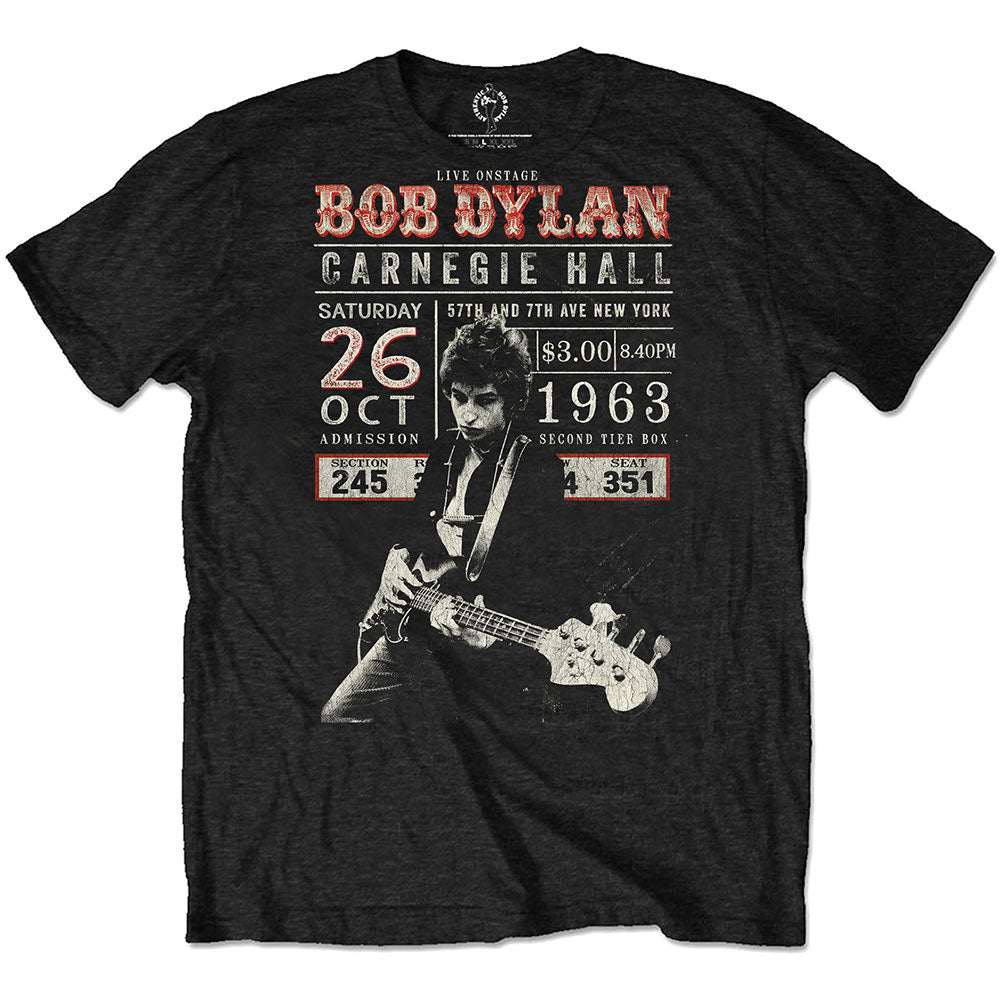 BOB DYLAN ボブディラン - Carnegie Hall '63 / ECO-TEE / Tシャツ / メンズ 【公式 / オフィシャル】