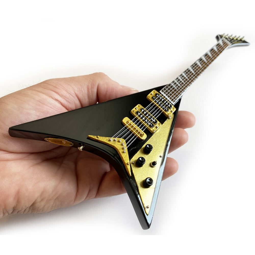 OZZY OSBOURNE オジーオズボーン (ソロ 45周年 ) - Randy's Signature Black V Miniature Guitar Replica Collectible / ミニチュア楽器 【公式 / オフィシャル】