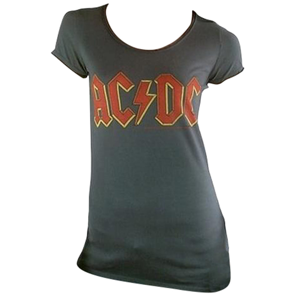 AC/DC エーシーディーシー Logo Amplified（ ブランド ）Tシャツ レディース 公式 オフィシャル